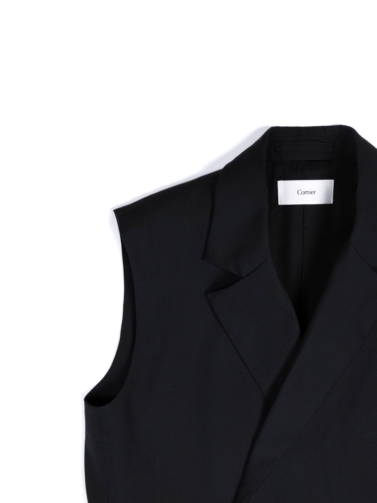 Super130's WORSTED WOOL TROPICAL GILET for WOMEN｜DARK NAVY