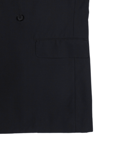Super130's WORSTED WOOL TROPICAL GILET for WOMEN｜DARK NAVY