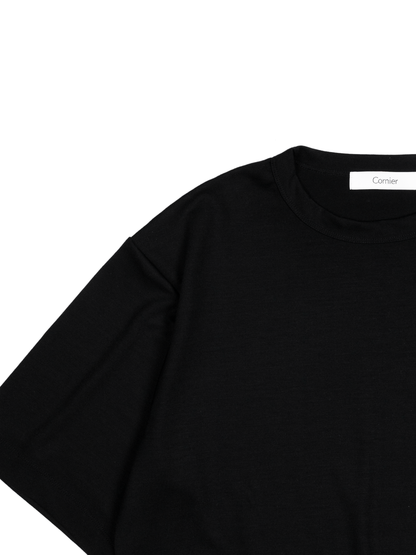 Super160's WORSTED WOOL T-SHIRTS｜BLACK