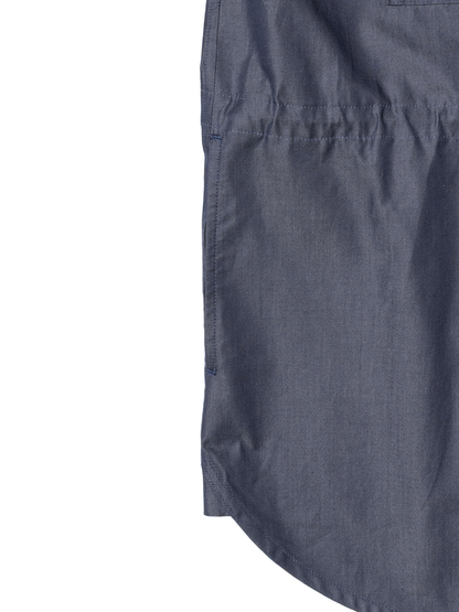 FINX COTTON CHAMBRAY DENIM HOODED SHIRTS for WOMEN｜NAVY