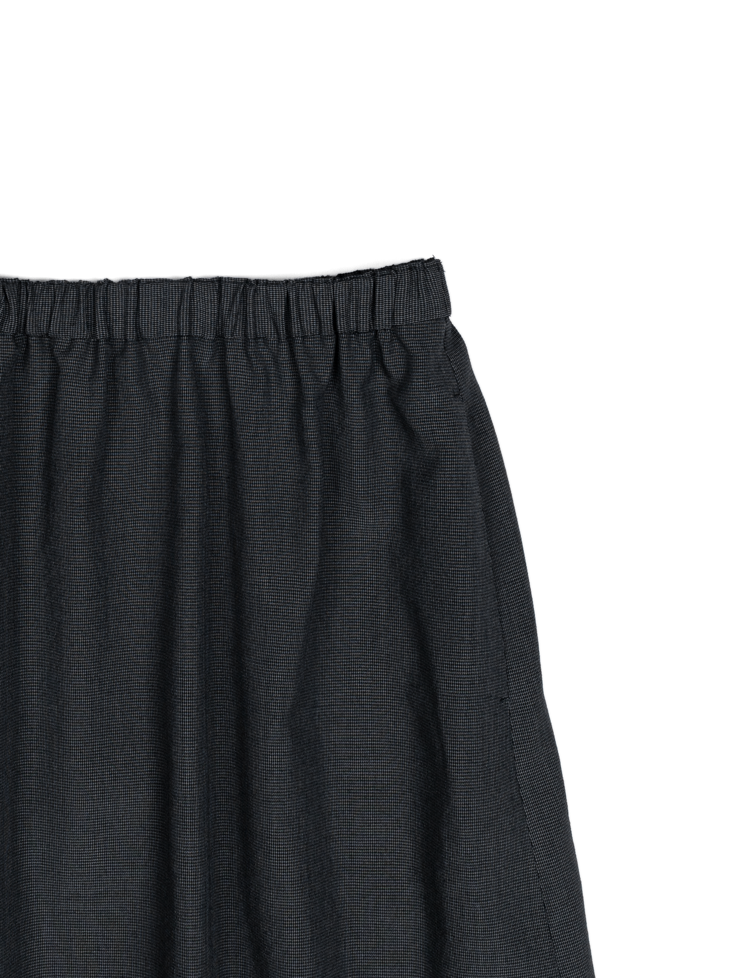 Super160's WOOL/SILK CRISPY SKIRT｜BLACK