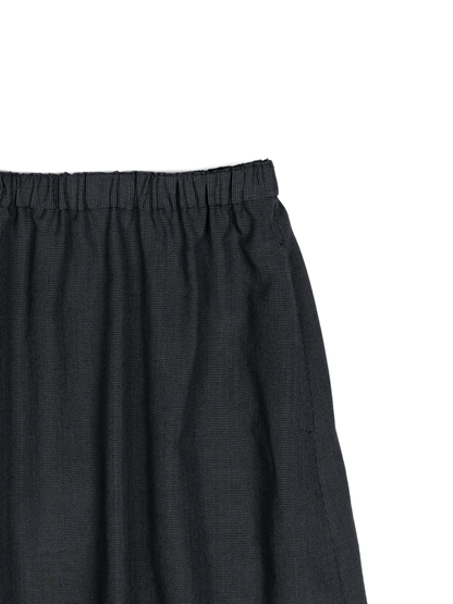 Super160's WOOL/SILK CRISPY SKIRT｜BLACK