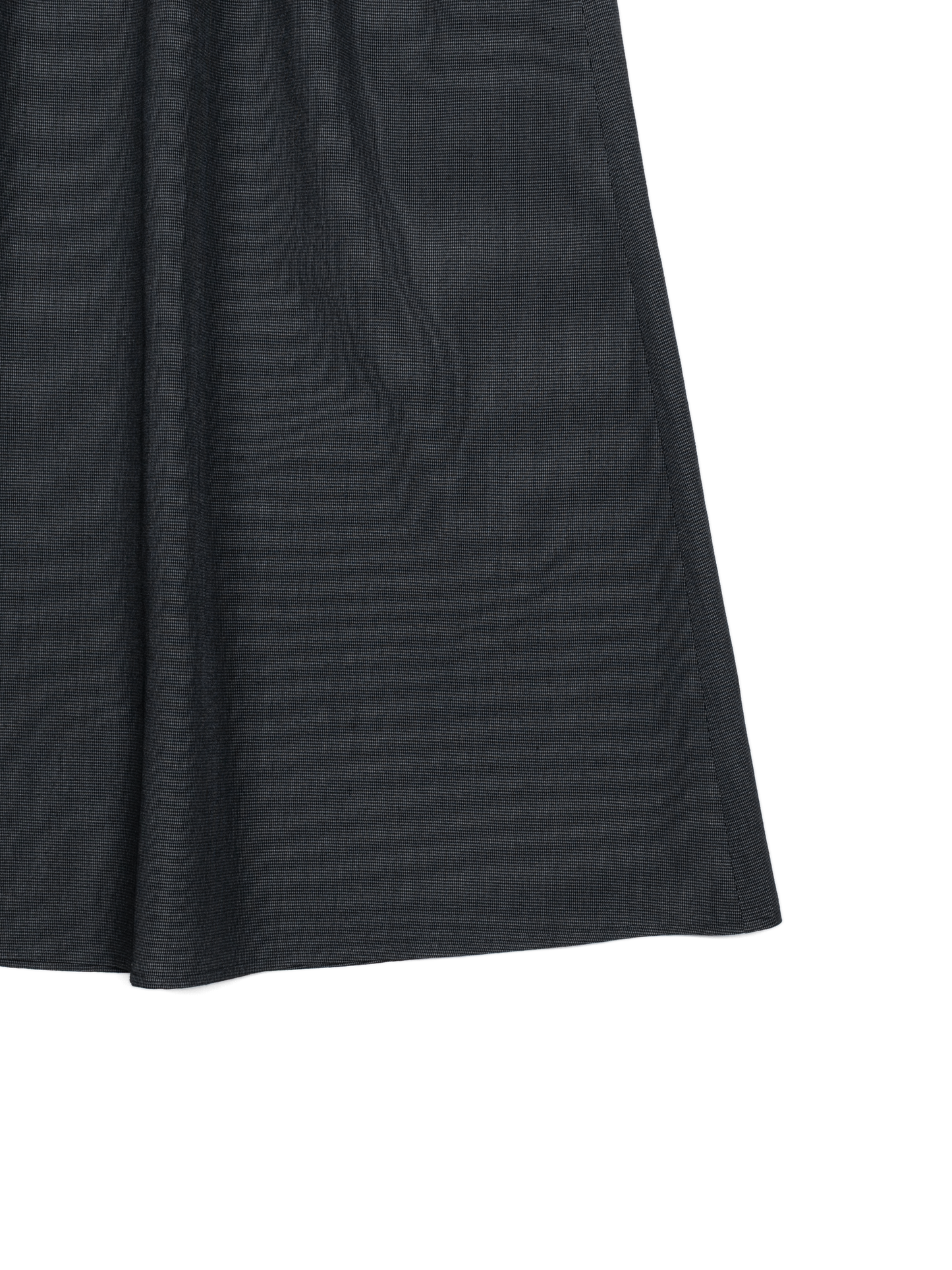 Super160's WOOL/SILK CRISPY SKIRT｜BLACK