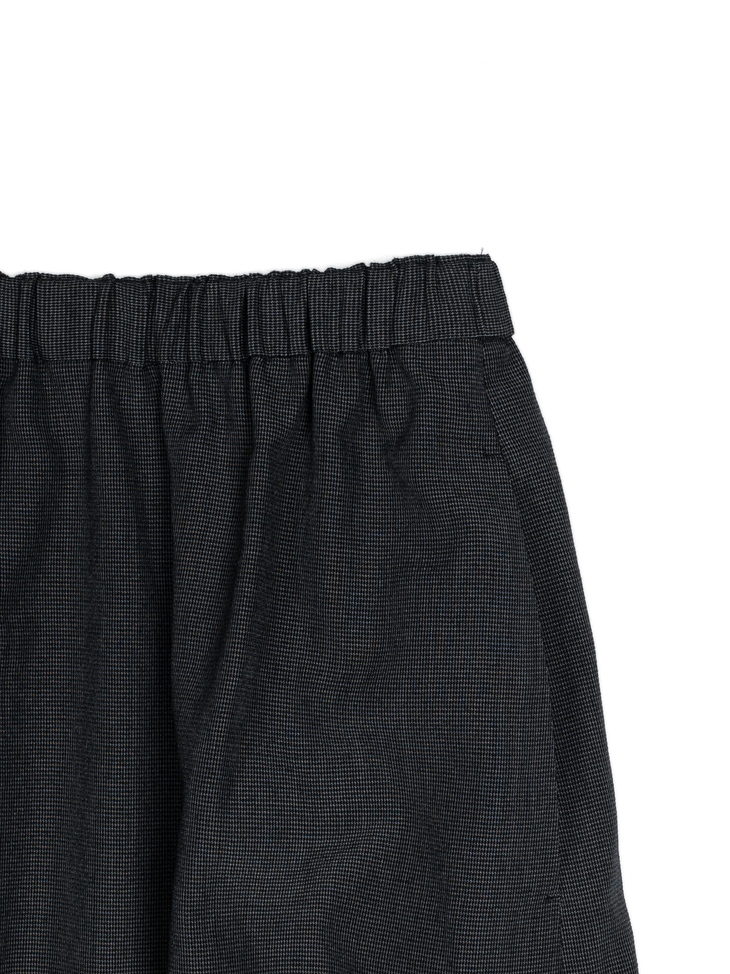 Super160's WOOL/SILK CRISPY SKIRT｜BLACK