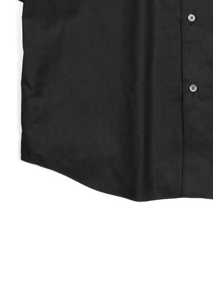 FINX COTTON CHAMBRAY LIGHT DENIM H/S BIG SHIRTS｜BLACK
