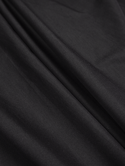 FINX COTTON CHAMBRAY LIGHT DENIM H/S BIG SHIRTS｜BLACK