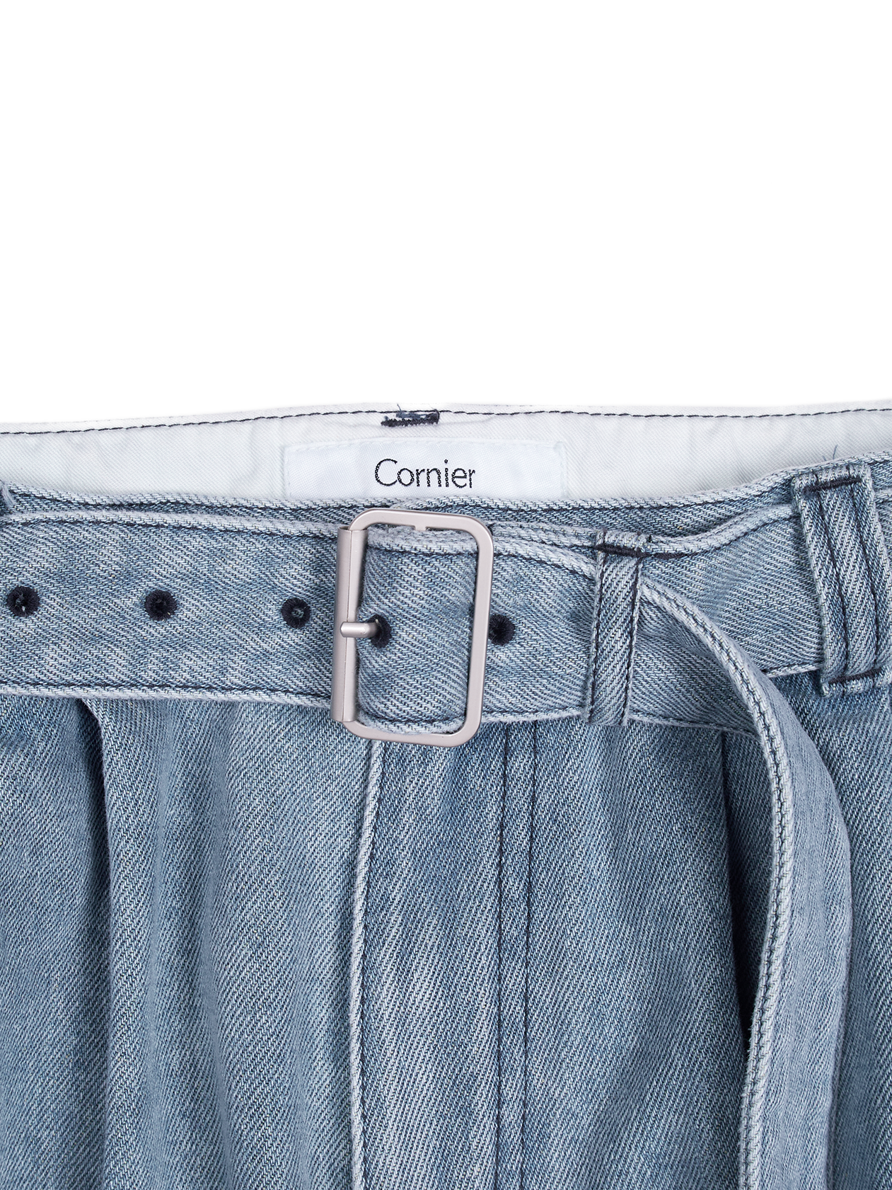 SILK/COTTON DENIM PANTS for WOMEN｜LIGHT BLUE