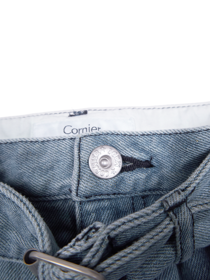 SILK/COTTON DENIM PANTS for WOMEN｜LIGHT BLUE