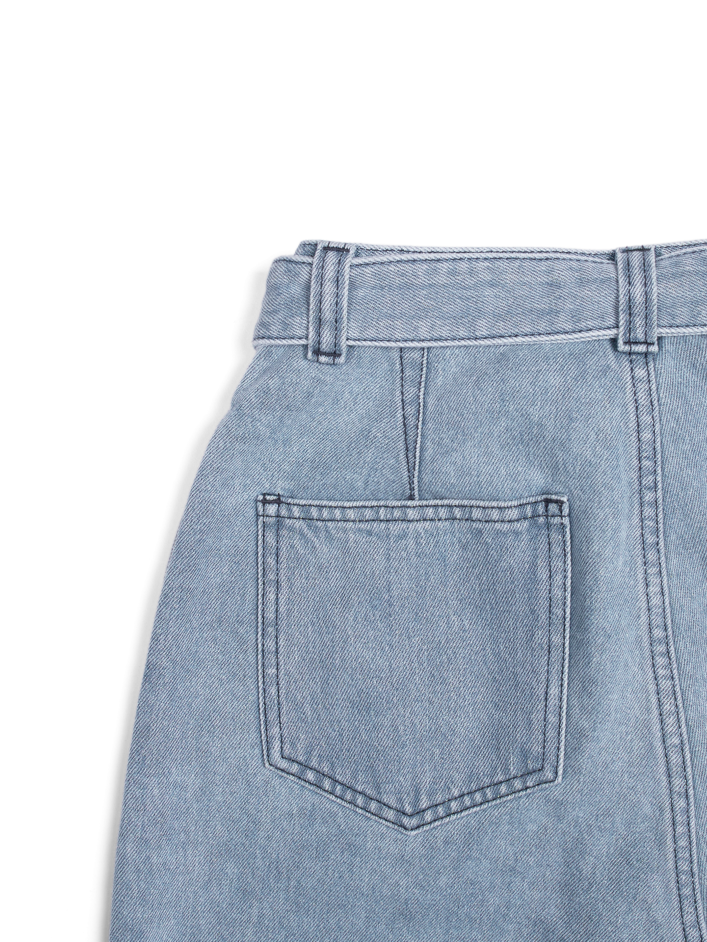 SILK/COTTON DENIM PANTS for WOMEN｜LIGHT BLUE
