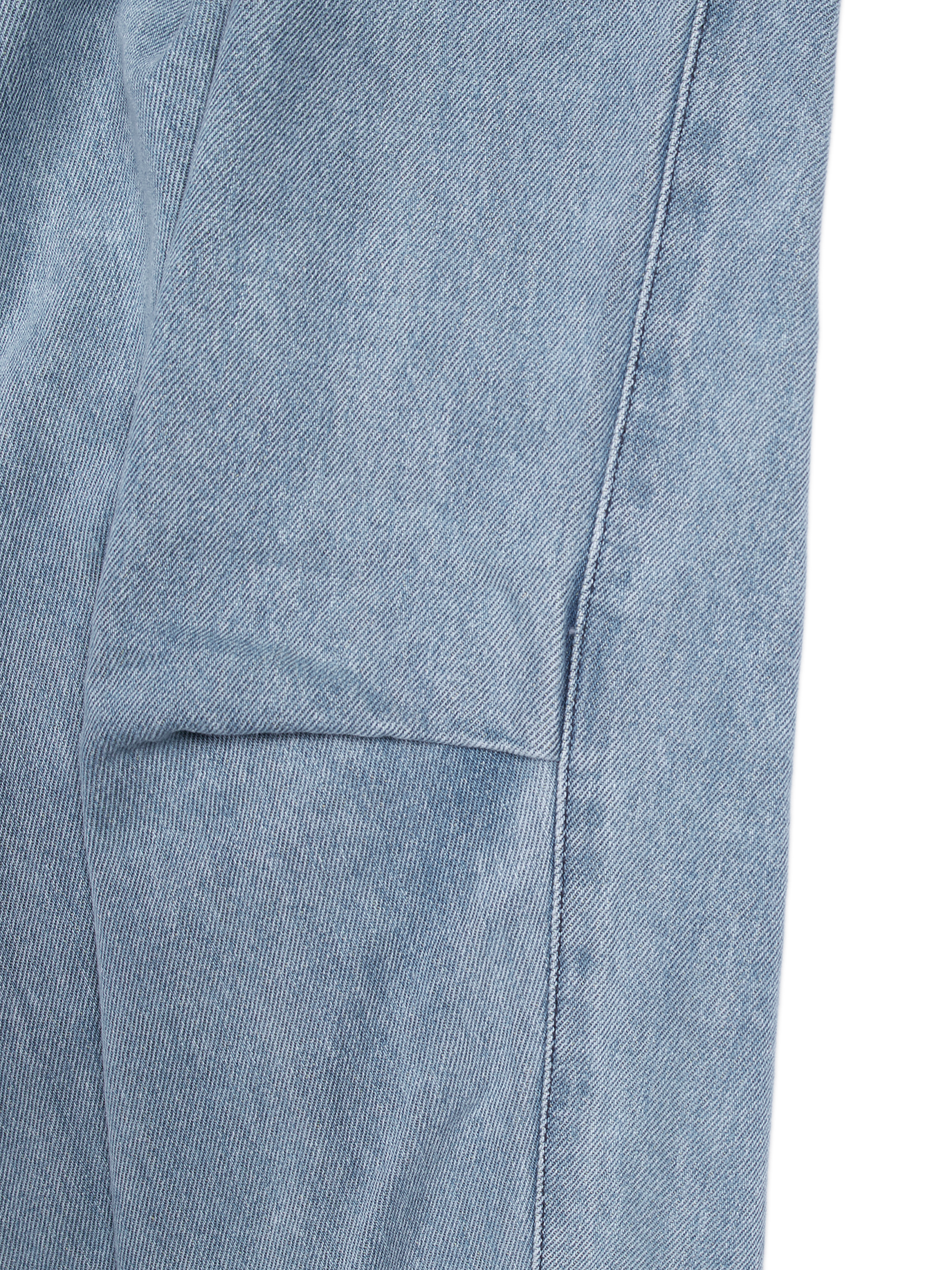 SILK/COTTON DENIM PANTS for WOMEN｜LIGHT BLUE