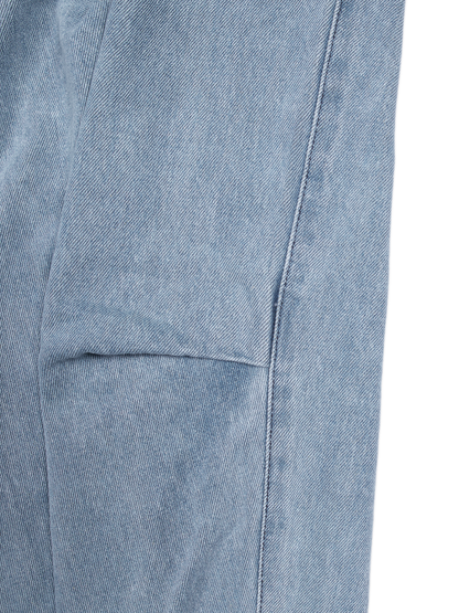SILK/COTTON DENIM PANTS for WOMEN｜LIGHT BLUE