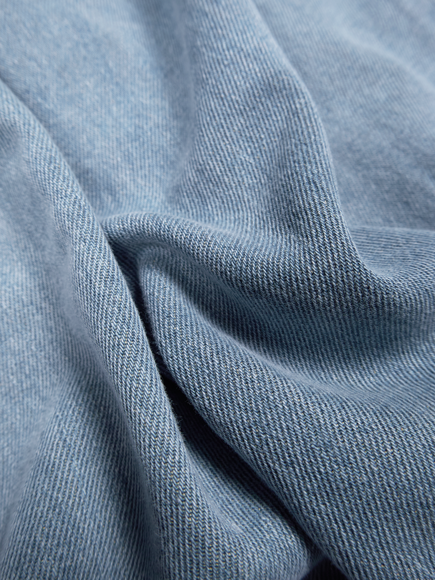 SILK/COTTON DENIM PANTS for WOMEN｜LIGHT BLUE