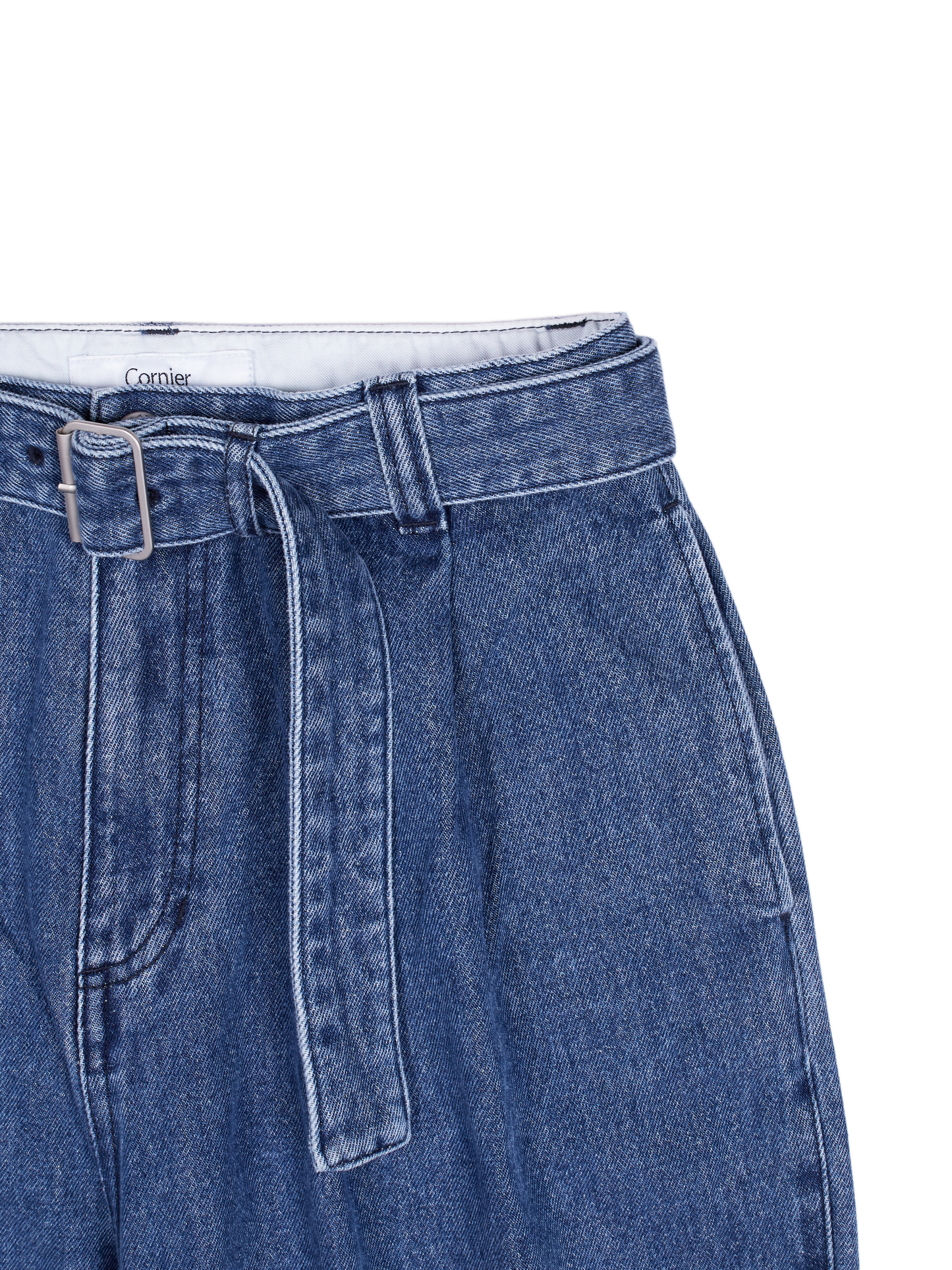 SILK/COTTON DENIM PANTS for WOMEN｜BLUE