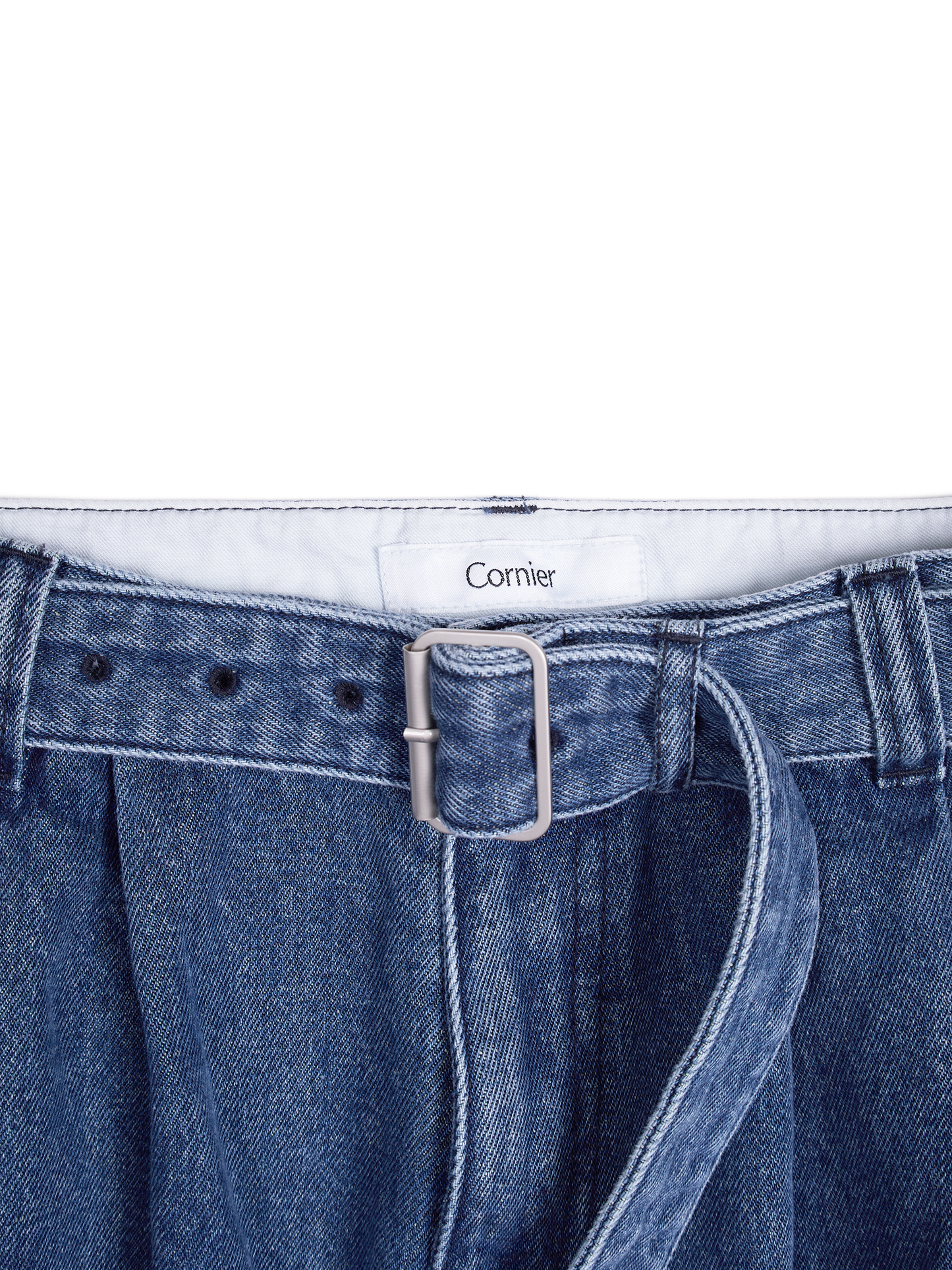 SILK/COTTON DENIM PANTS for WOMEN｜BLUE