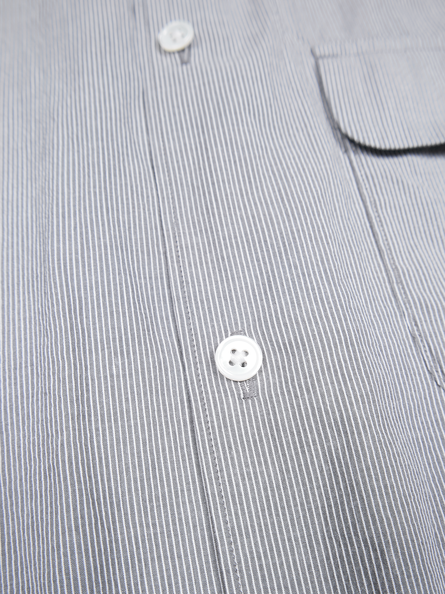 FINX COTTON LIGHT CORD LANE STRIPE HS SHIRTS｜GRAY STRIPE