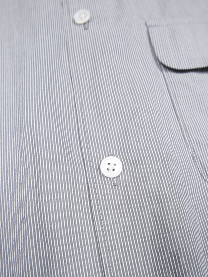 FINX COTTON LIGHT CORD LANE STRIPE HS SHIRTS｜GRAY STRIPE