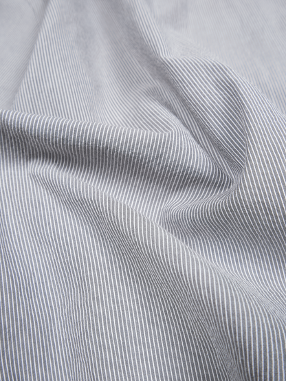 FINX COTTON LIGHT CORD LANE STRIPE HS SHIRTS｜GRAY STRIPE