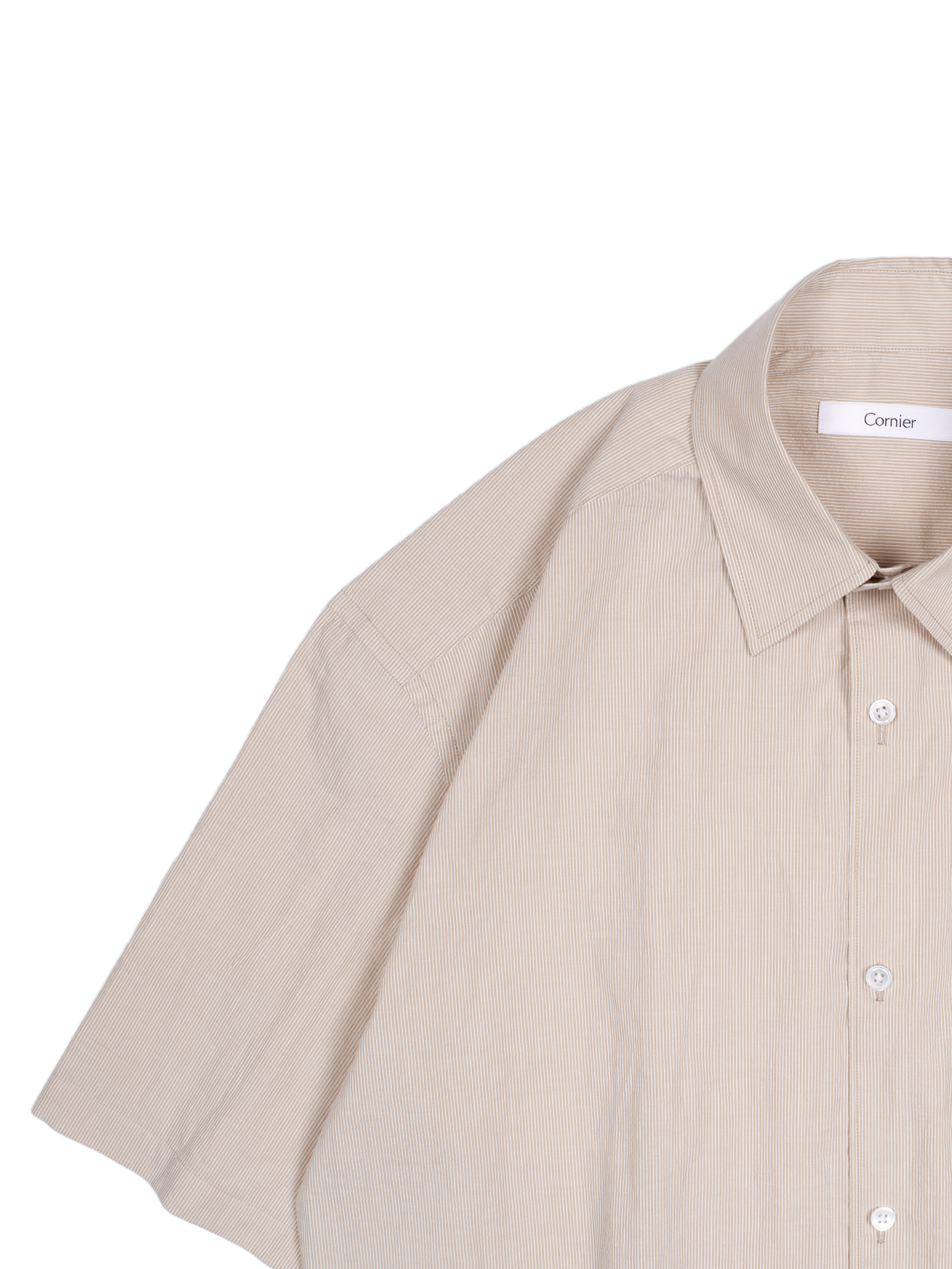 FINX COTTON LIGHT CORD LANE STRIPE HS SHIRTS｜YELLOW STRIPE