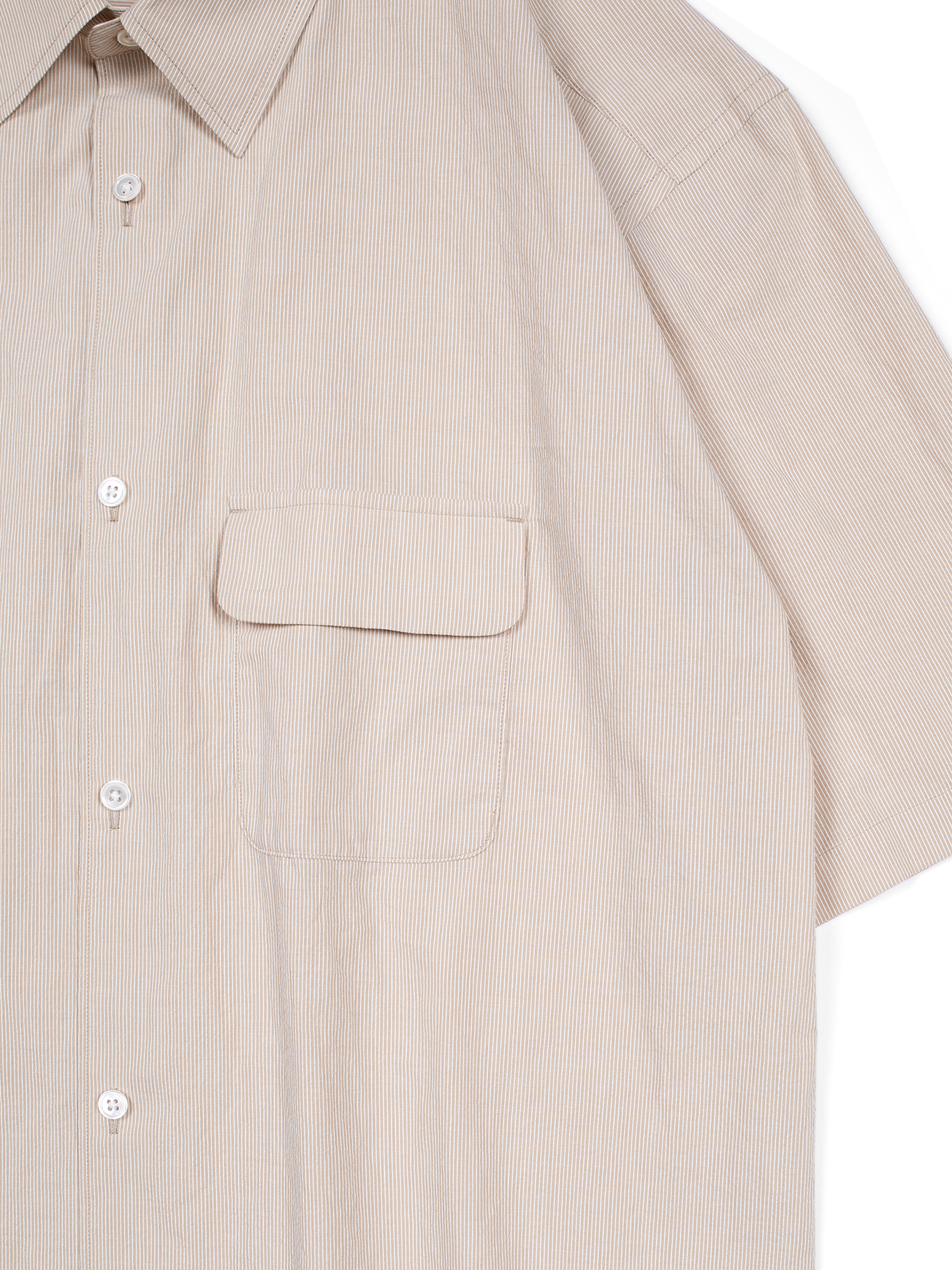 FINX COTTON LIGHT CORD LANE STRIPE HS SHIRTS｜YELLOW STRIPE