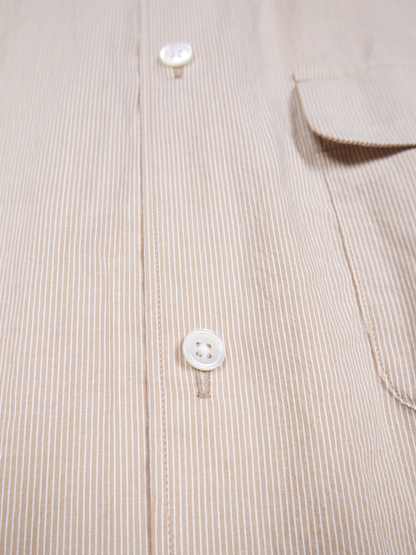 FINX COTTON LIGHT CORD LANE STRIPE HS SHIRTS｜YELLOW STRIPE