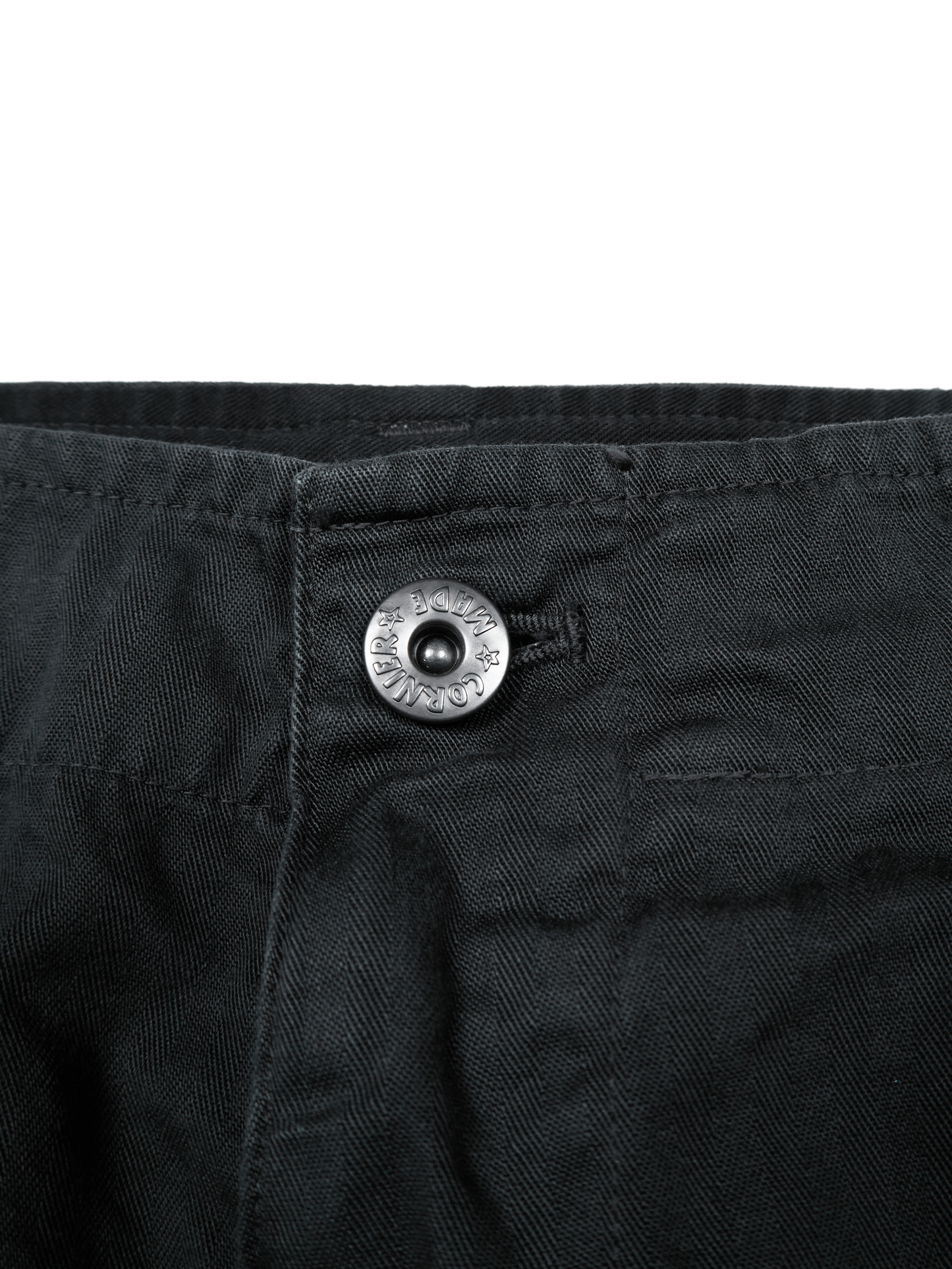 GARMENT DYED FINX COTTON HBT CARGO SHORTS｜INK BLACK