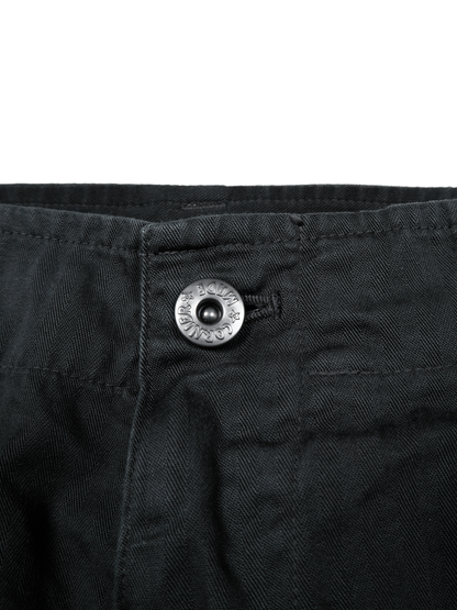 GARMENT DYED FINX COTTON HBT CARGO SHORTS｜INK BLACK