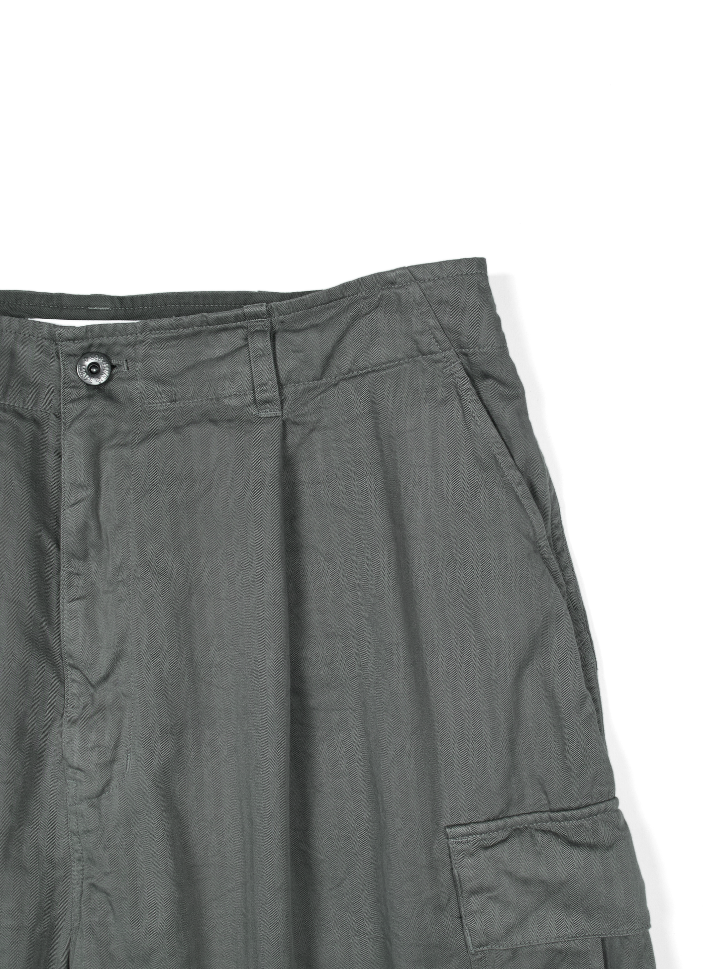 GARMENT DYED FINX COTTON HBT CARGO SHORTS｜FOG KHAKI