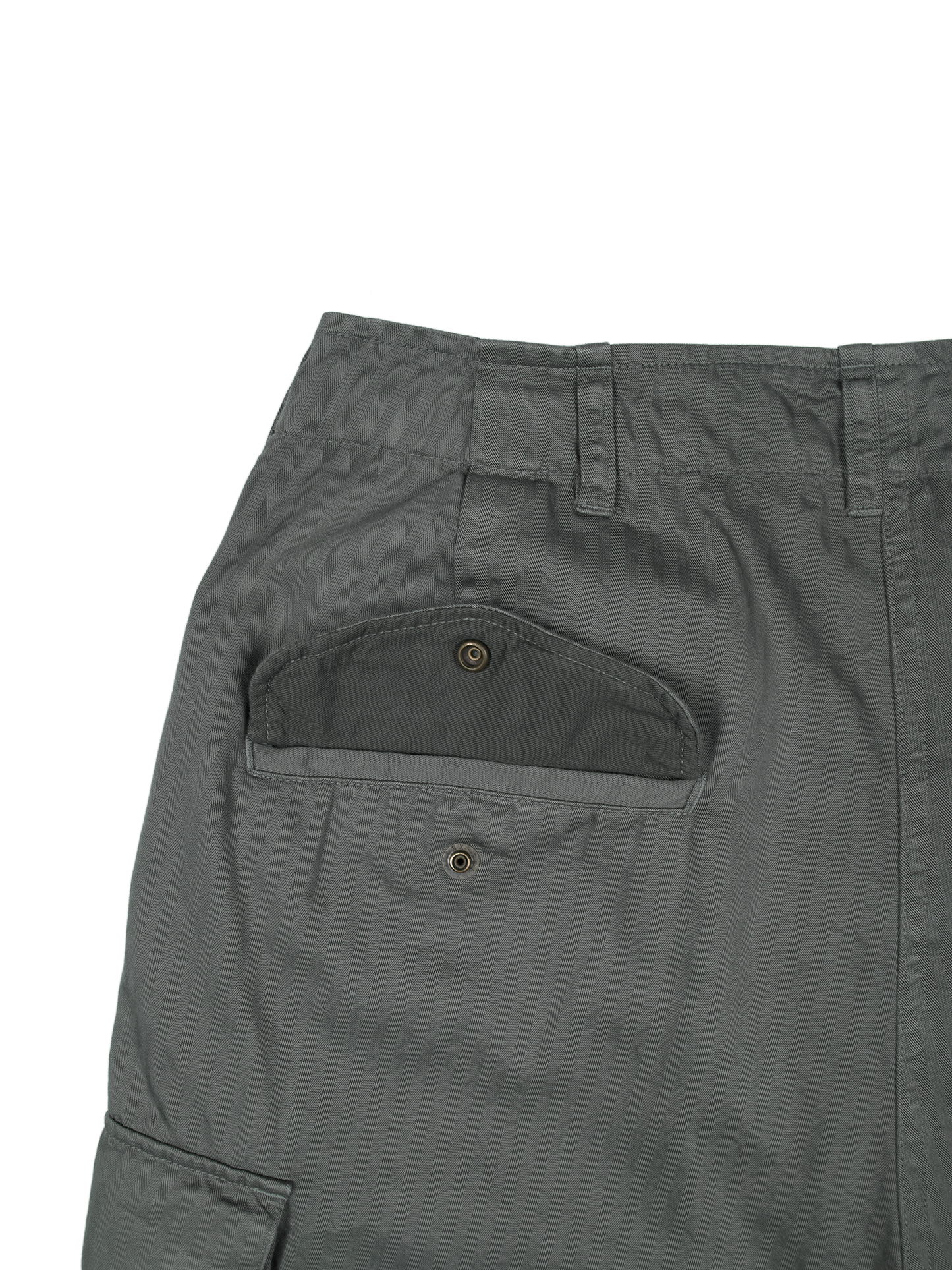 GARMENT DYED FINX COTTON HBT CARGO SHORTS｜FOG KHAKI