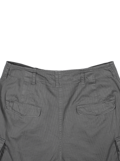 GARMENT DYED FINX COTTON HBT CARGO SHORTS｜GREIGE