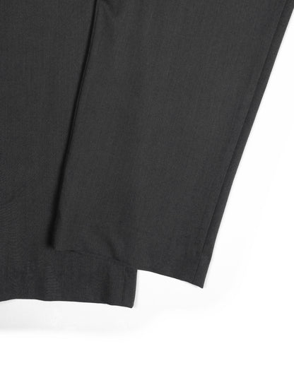 Super130's WORSTED WOOL GABARDINE 2-TUCK PANTS｜AGED GRAY