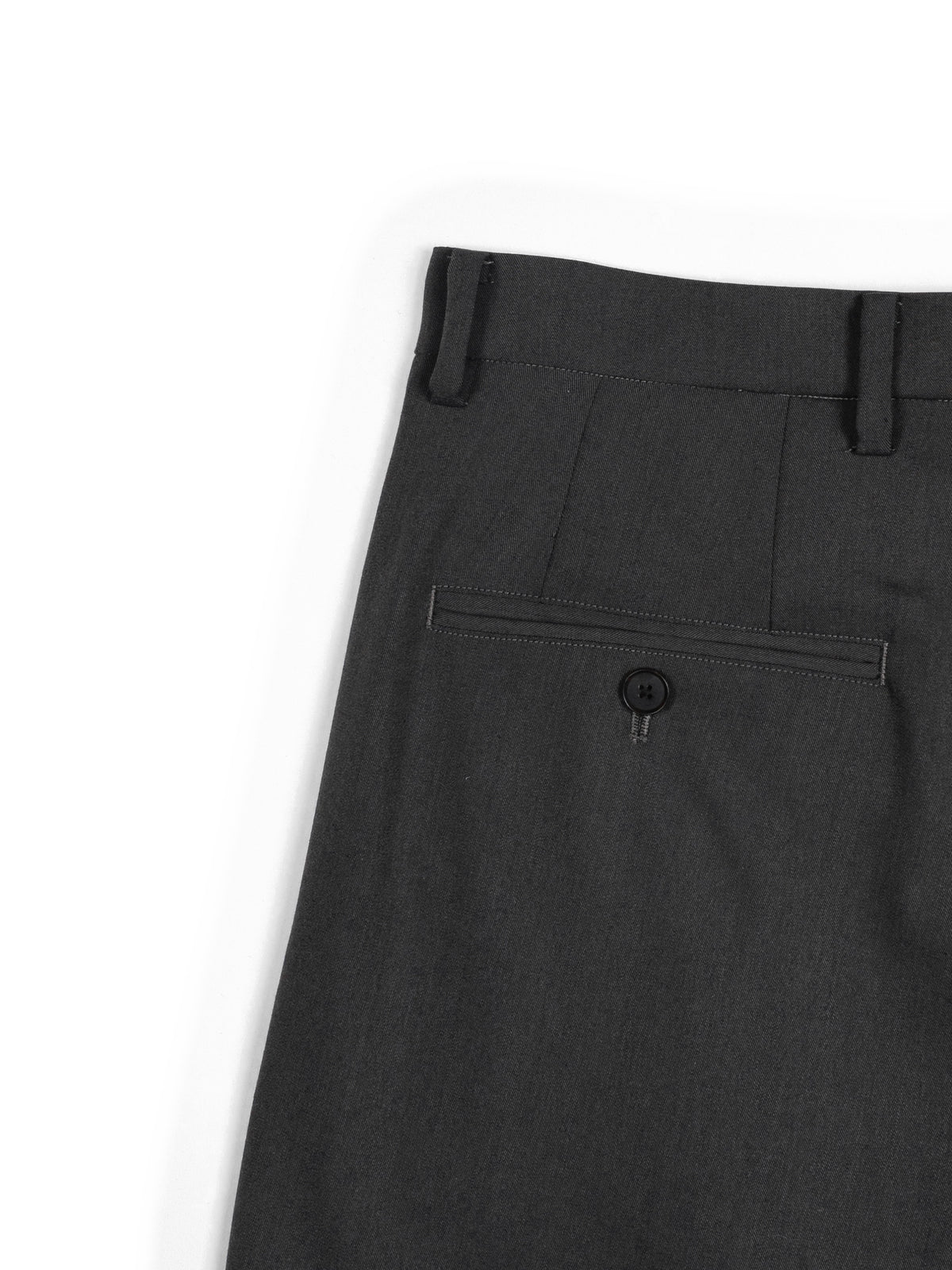 Super130's WORSTED WOOL GABARDINE 2-TUCK PANTS｜AGED GRAY