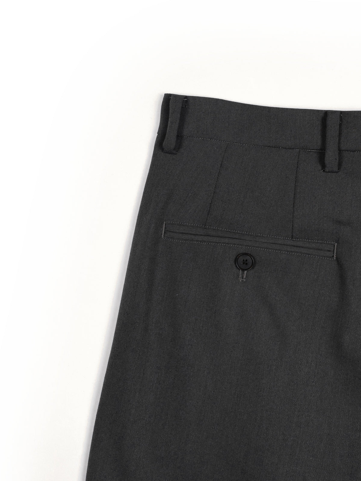 Super130's WORSTED WOOL GABARDINE 2-TUCK PANTS｜AGED GRAY