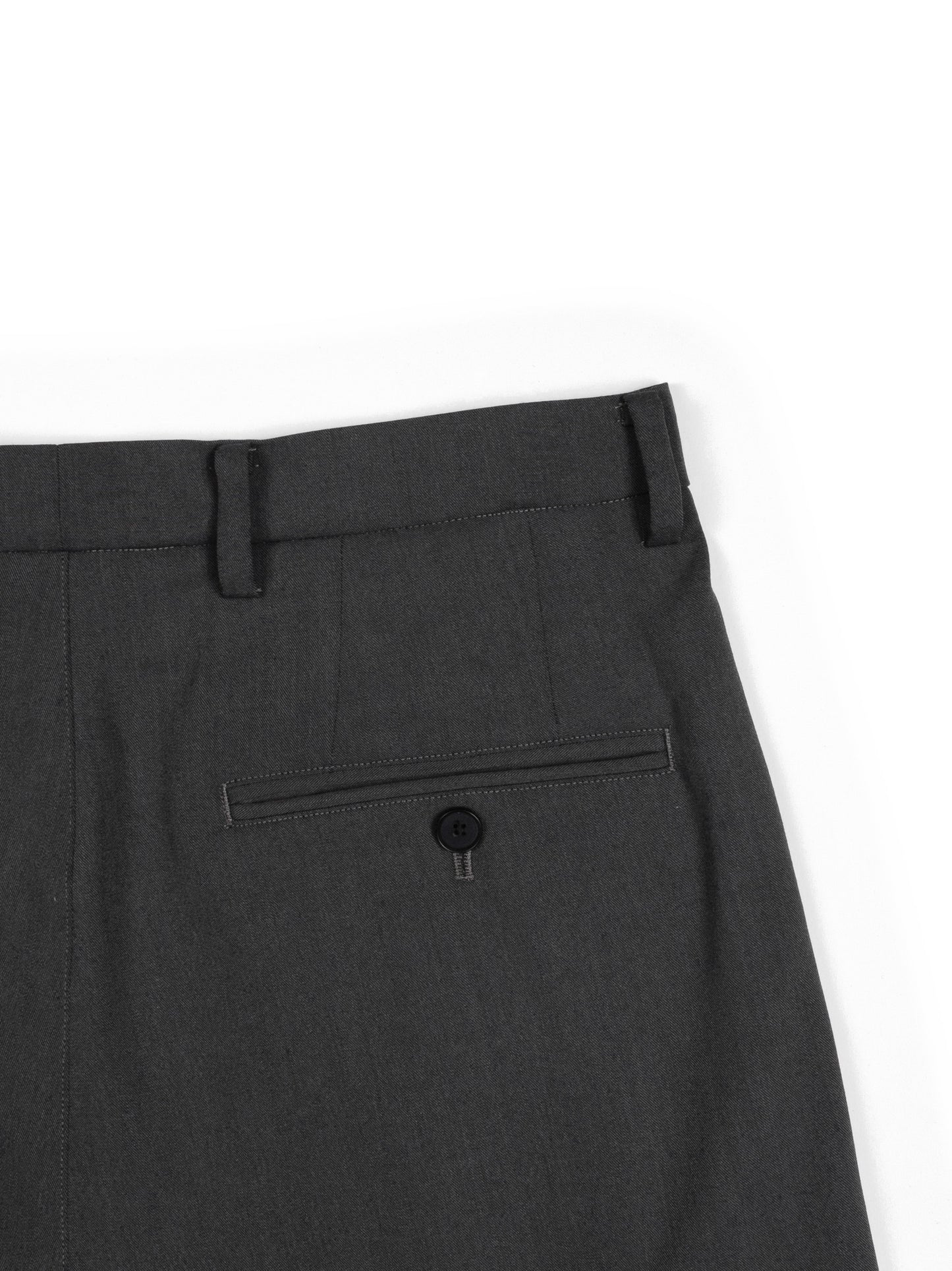 Super130's WORSTED WOOL GABARDINE 2-TUCK PANTS｜AGED GRAY