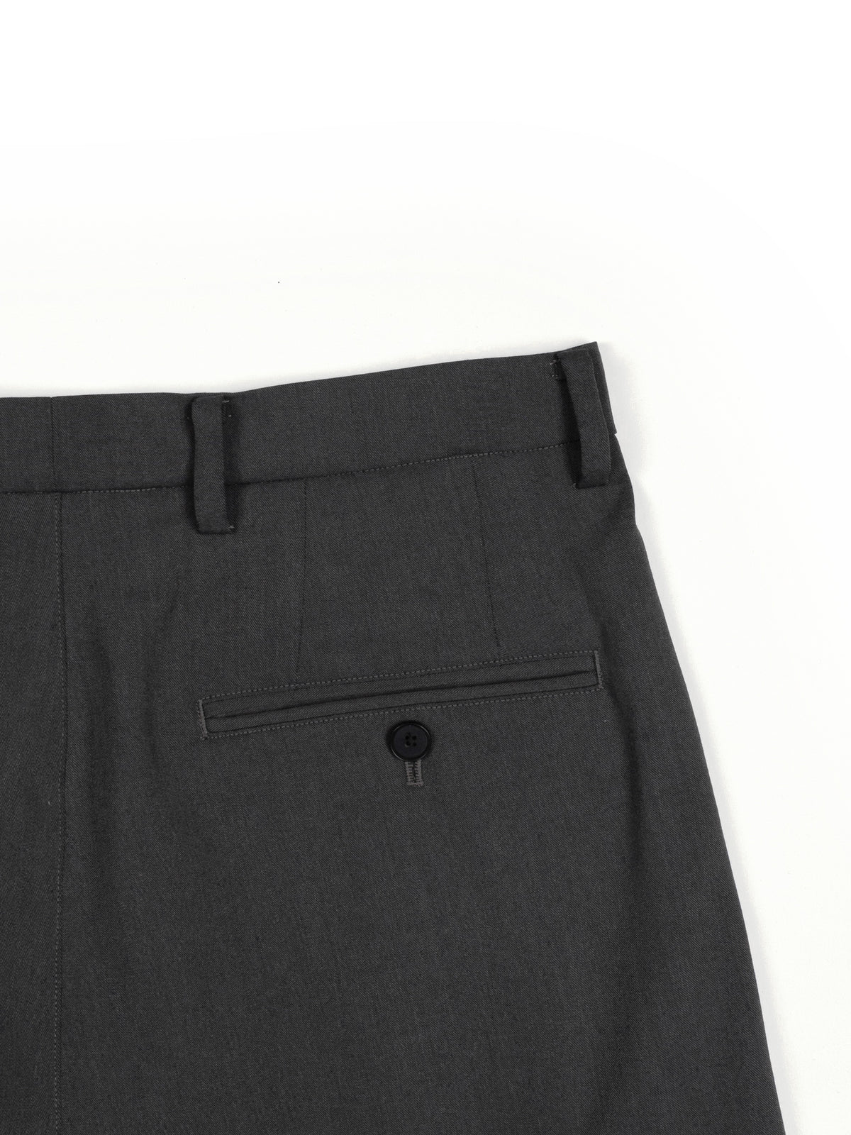 Super130's WORSTED WOOL GABARDINE 2-TUCK PANTS｜AGED GRAY