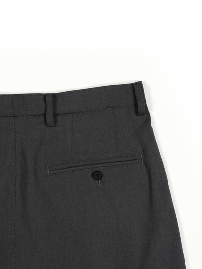 Super130's WORSTED WOOL GABARDINE 2-TUCK PANTS｜AGED GRAY