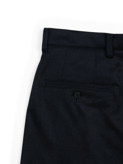 Super130's WORSTED WOOL GABARDINE 2-TUCK PANTS｜TOP D.NAVY