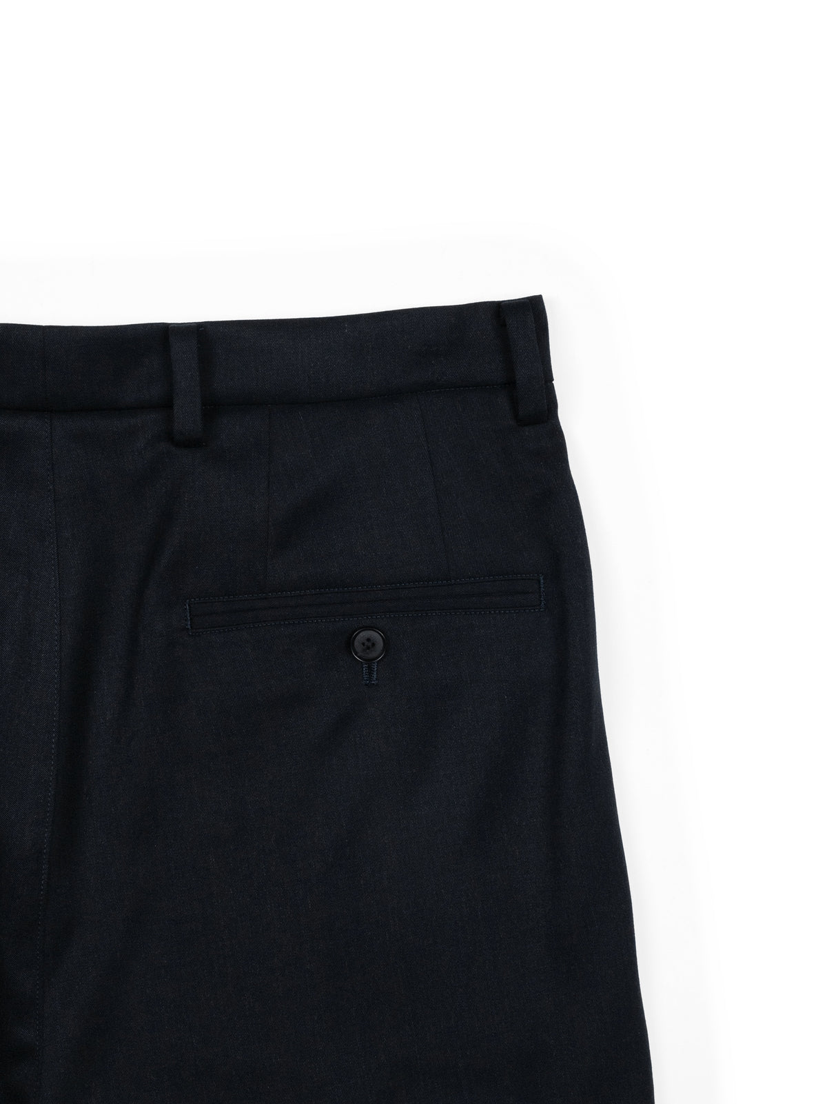 Super130's WORSTED WOOL GABARDINE 2-TUCK PANTS｜TOP D.NAVY