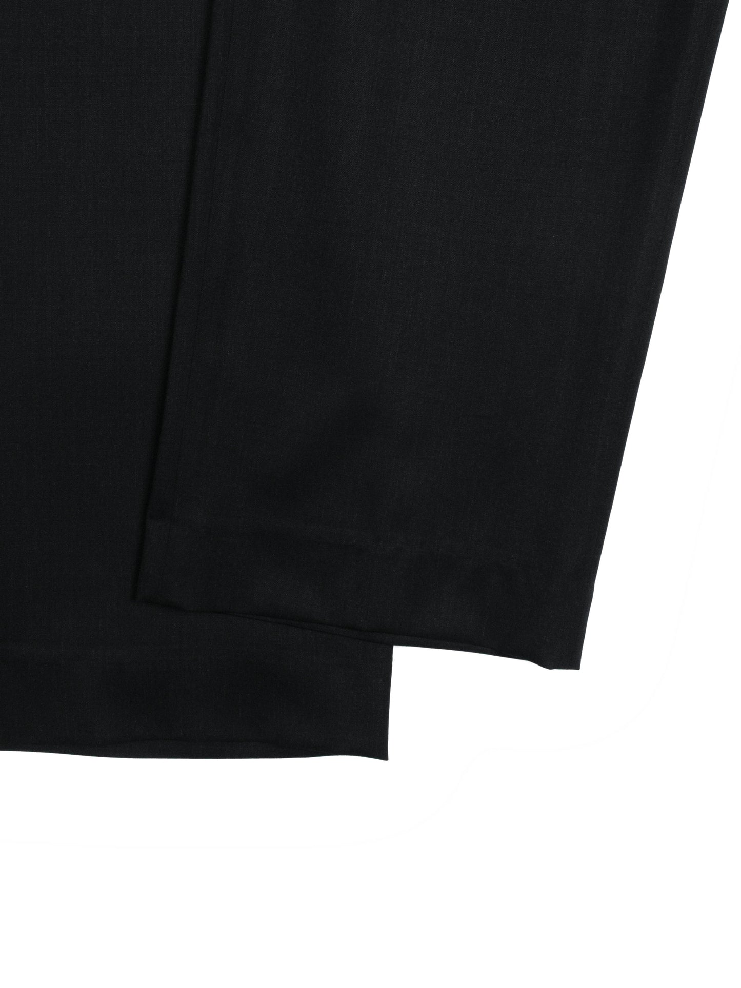 Super130's WORSTED WOOL GABARDINE 2-TUCK PANTS｜TOP BLACK