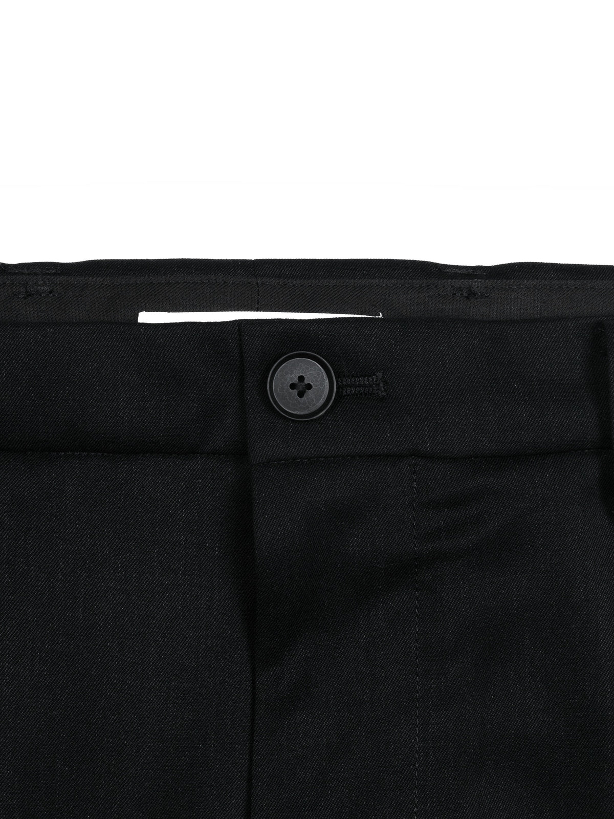 Super130's WORSTED WOOL GABARDINE 2-TUCK PANTS｜TOP BLACK