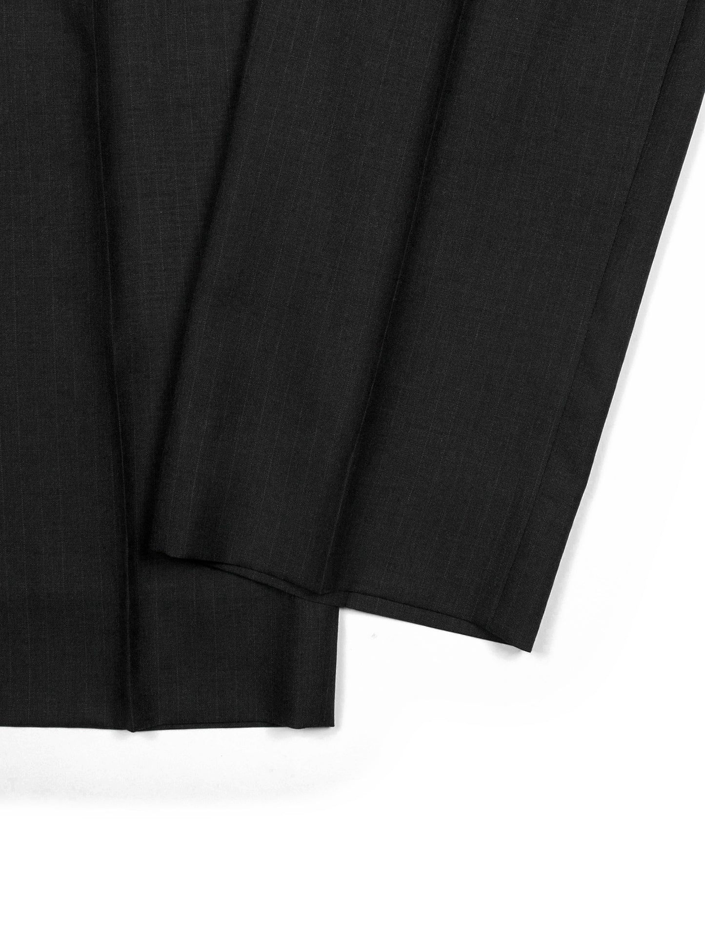 Super130's WORSTED WOOL STRIPE SLACKS｜CHARCOAL STRIPE