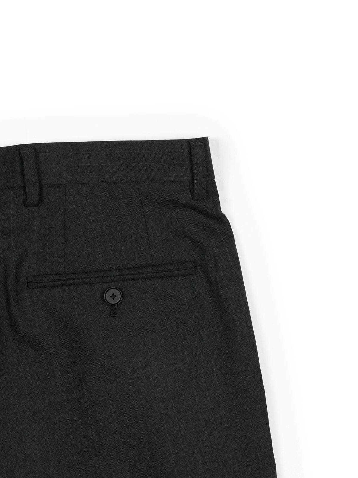 Super130's WORSTED WOOL STRIPE SLACKS｜CHARCOAL STRIPE