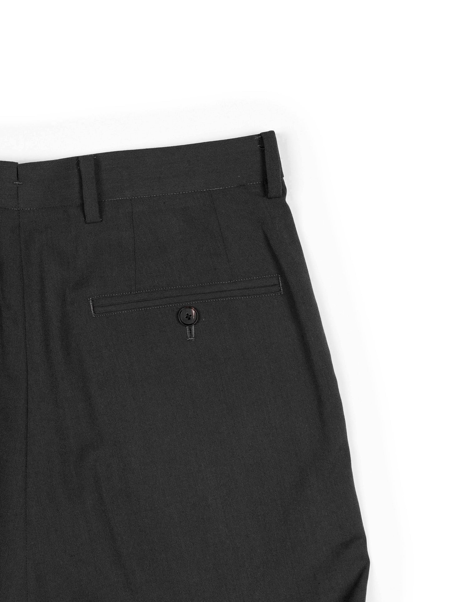 Super130's WORSTED WOOL GABARDINE SLACKS｜AGED GRAY