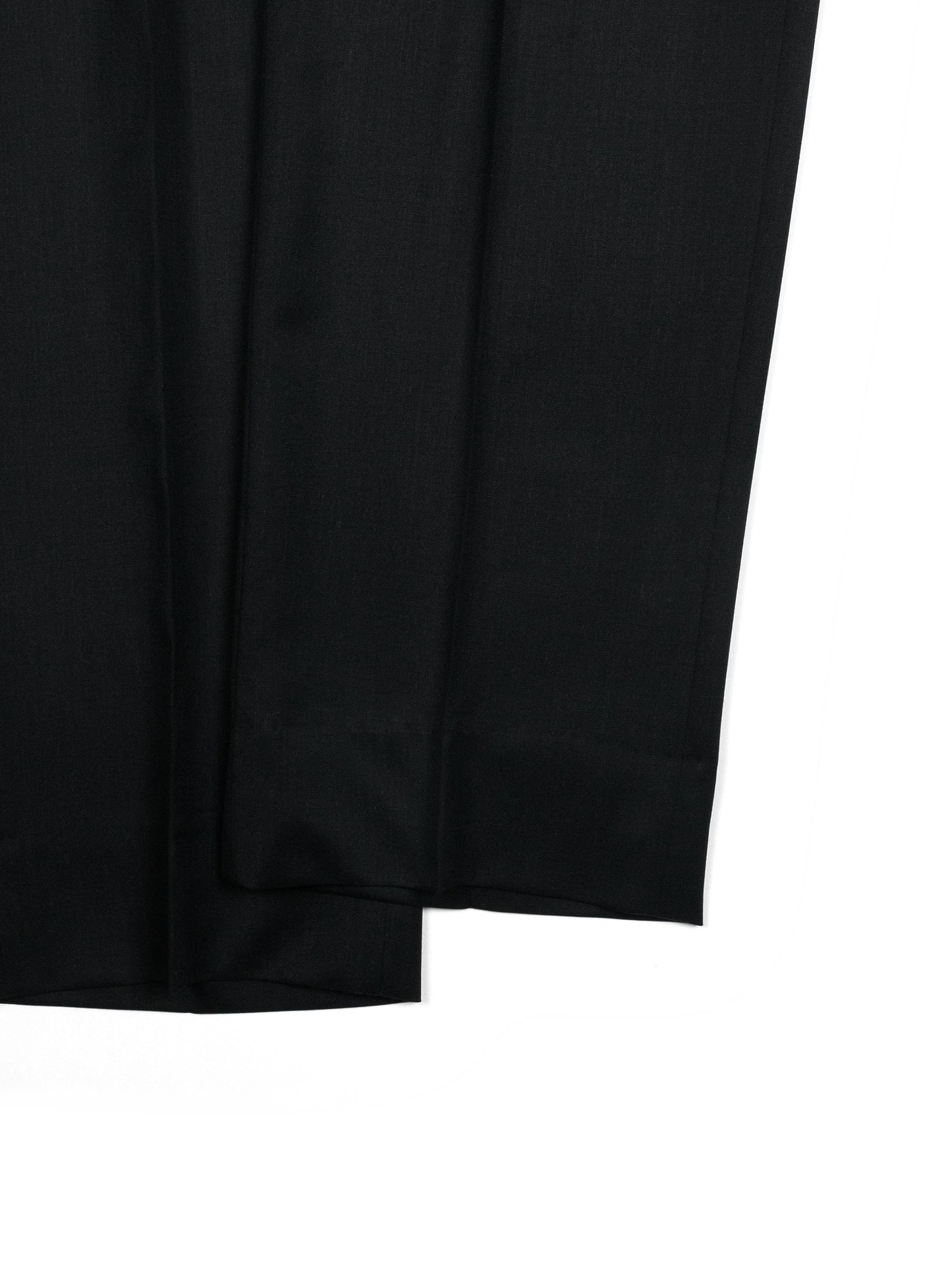 Super130's WORSTED WOOL GABARDINE SLACKS｜TOP BLACK