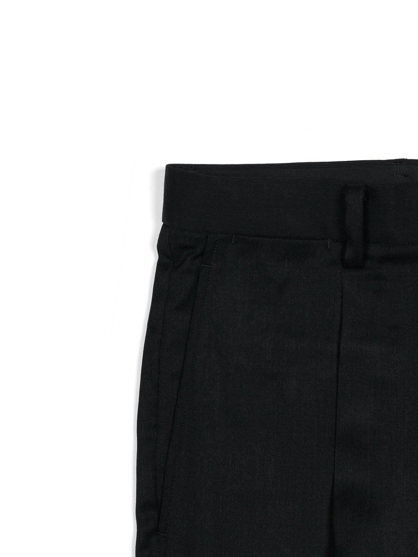 Super130's WORSTED WOOL GABARDINE SLACKS｜TOP BLACK