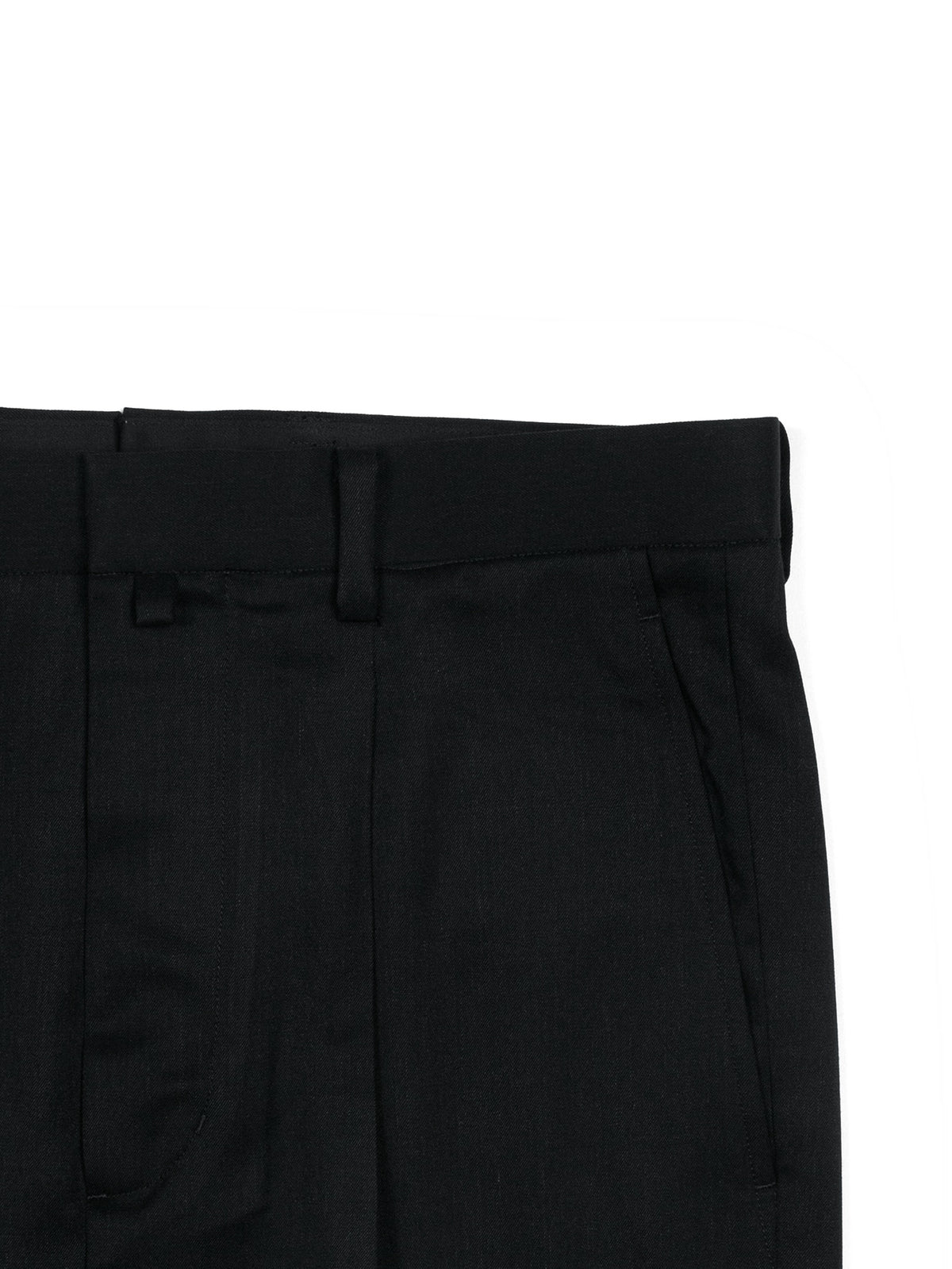 Super130's WORSTED WOOL GABARDINE SLACKS｜TOP BLACK