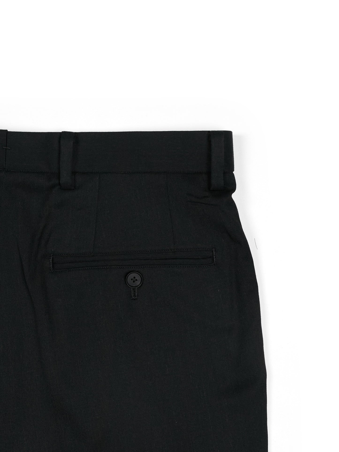 Super130's WORSTED WOOL GABARDINE SLACKS｜TOP BLACK