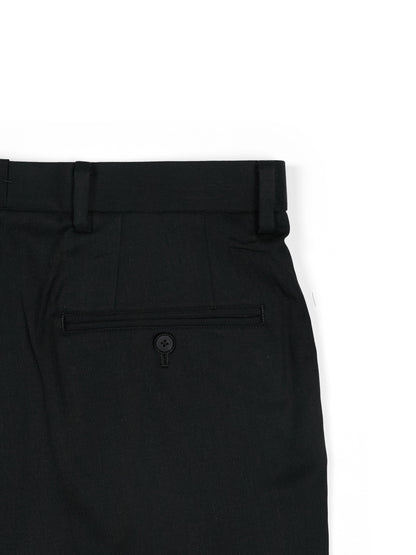 Super130's WORSTED WOOL GABARDINE SLACKS｜TOP BLACK