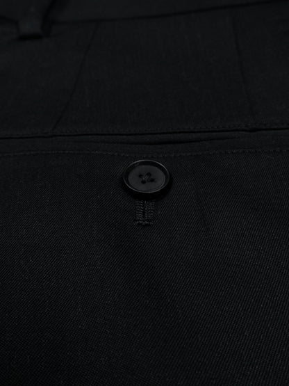 Super130's WORSTED WOOL GABARDINE SLACKS｜TOP BLACK