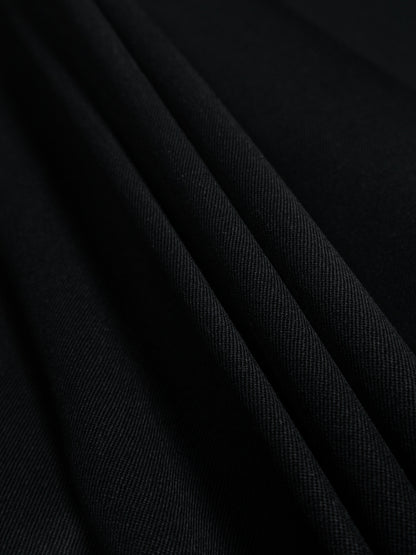 Super130's WORSTED WOOL GABARDINE SLACKS｜TOP BLACK