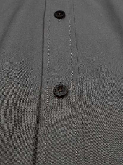 FINX COTTON VOILE LIGHT CHINO OVER SHIRTS｜GRAY